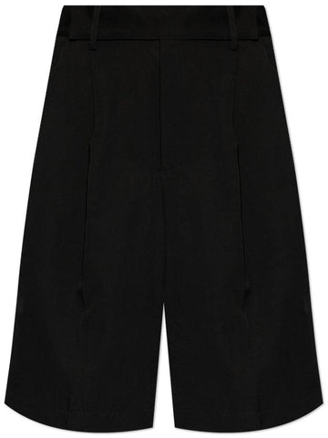 Yohji Yamamoto Wool Shorts, Women's, Black - YOHJI YAMAMOTO - BALAAN 1