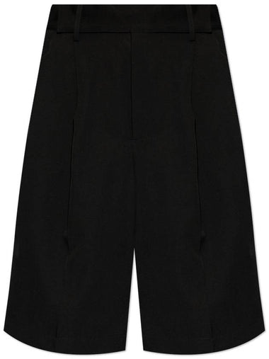 Yohji Yamamoto Wool Shorts, Women's, Black - YOHJI YAMAMOTO - BALAAN 1