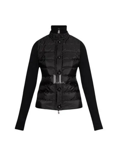 Padded Wool Cardigan Black - MONCLER - BALAAN 2