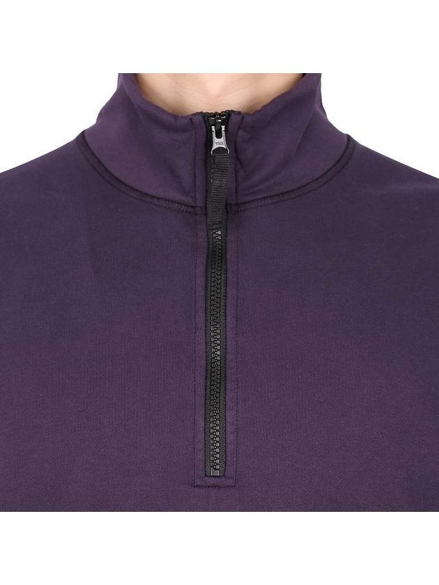 Wappen Patch Half Zip Up Sweatshirt Purple - STONE ISLAND - BALAAN 7