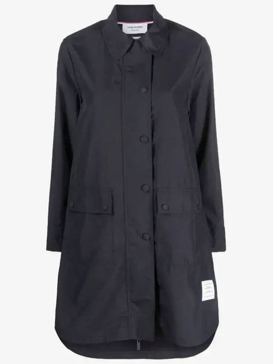 Military Ripstop Round Collar Over Pea Coat Navy - THOM BROWNE - BALAAN 2
