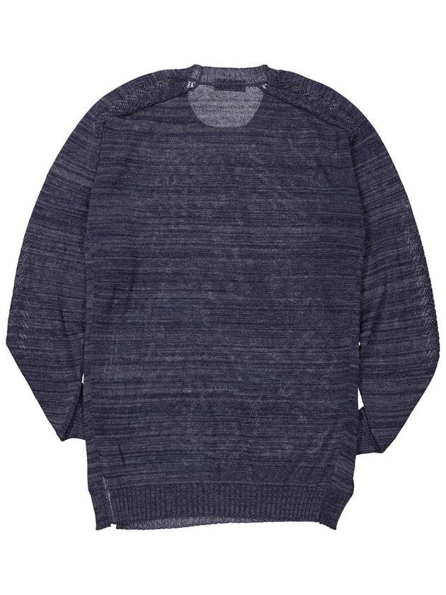 Yohji Yamamoto Navy Open Work Po Sweater, Brand Size 3 (Large) - YOHJI YAMAMOTO - BALAAN 3