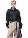 Four Woman Women s W243SH03BK Western Pocket Denim Shirt Black Indigo - CHANCE'S NOI - BALAAN 1