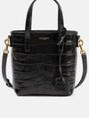 Paris Crocodile Embossed Leather Mini Toy Shopping Tote Bag Black - SAINT LAURENT - BALAAN 2