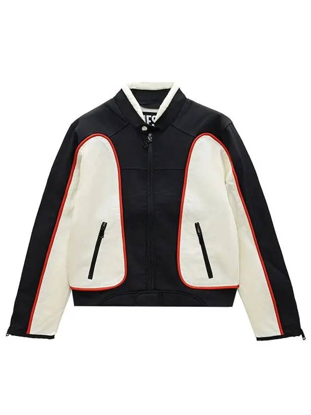 J-Blink Color Block Biker Jacket Black White - DIESEL - BALAAN 2