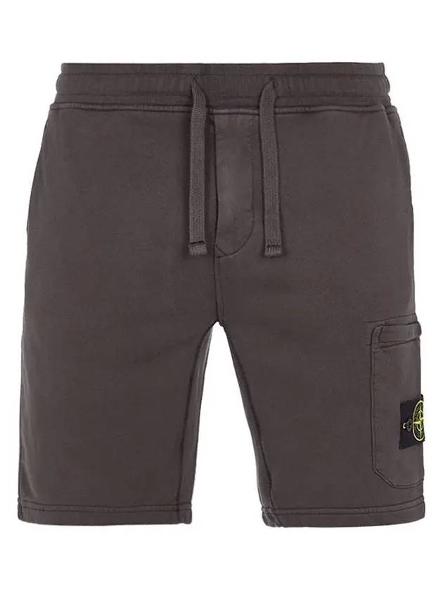 Cotton Fleece Cargo Bermuda Shorts Dark Grey - STONE ISLAND - BALAAN 2