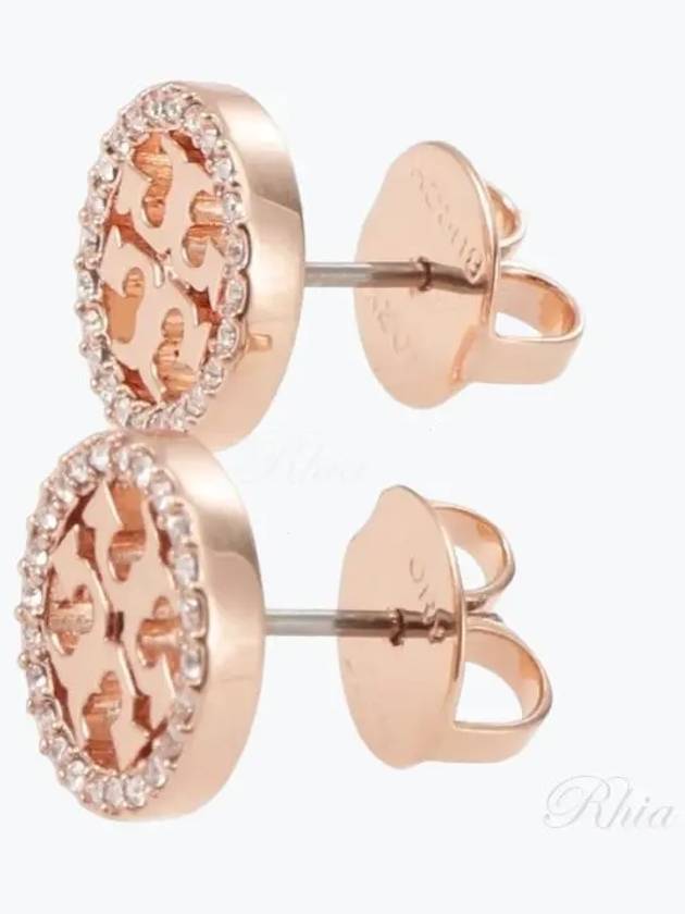 Miller Crystal Stud Earrings Rose Gold - TORY BURCH - BALAAN 2