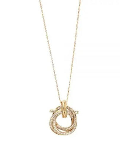 Gancini Pendant Crystal Necklace Gold - SALVATORE FERRAGAMO - BALAAN 2