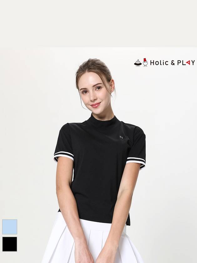 E BAND color combination high neck t-shirtHE2WTS015 - HOLIC&PLAY - BALAAN 1