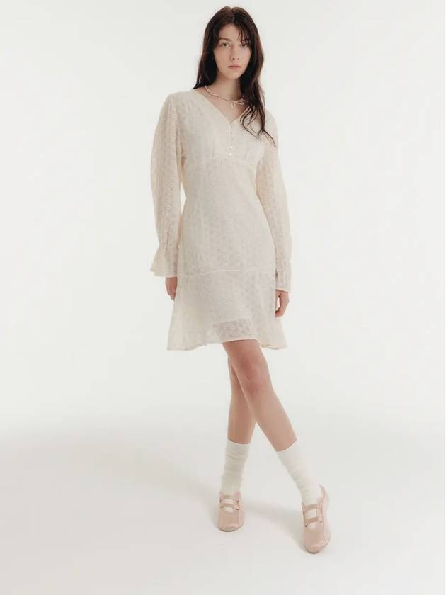 CRINKLE MINI DRESS WHITE - CLAIR DE SAGE - BALAAN 3