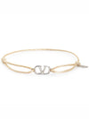 Silver V Logo Signature Bracelet Beige - VALENTINO - BALAAN 1