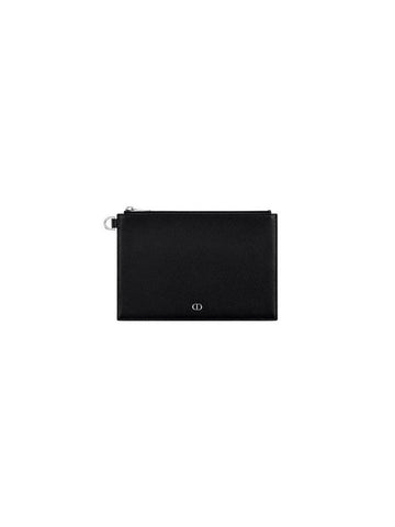 CD Icon Signature A5 Pouch Clutch Bag Black - DIOR - BALAAN 1