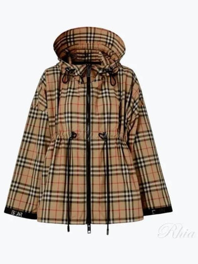 Logo Tape Vintage Check Hooded Jacket Archive Beige - BURBERRY - BALAAN 2