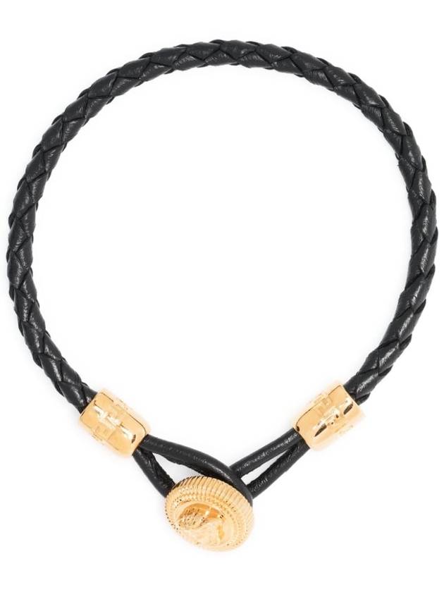 Medusa Biggie Leather Bracelet Black - VERSACE - BALAAN 2