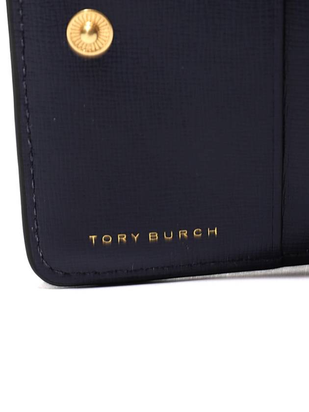 Robinson Leather Half Wallet Black - TORY BURCH - BALAAN 7