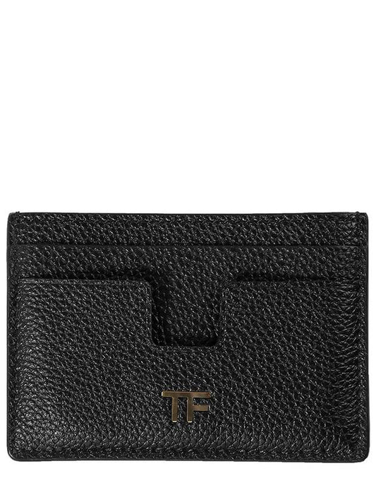 TF Gold Logo Card Wallet Black - TOM FORD - BALAAN 2