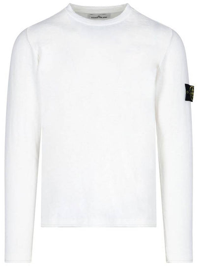 Wappen Patch Crew Neck Knit Top White - STONE ISLAND - BALAAN 2