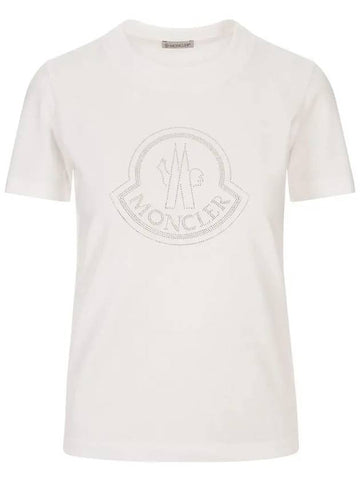 Crystal Logo T Shirt White 8C000 17 829FB 033 - MONCLER - BALAAN 1