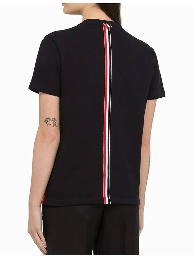 Center Back Stripe Classic Cotton Pique Relaxed Fit Short Sleeve T-Shirt Navy - THOM BROWNE - BALAAN 5