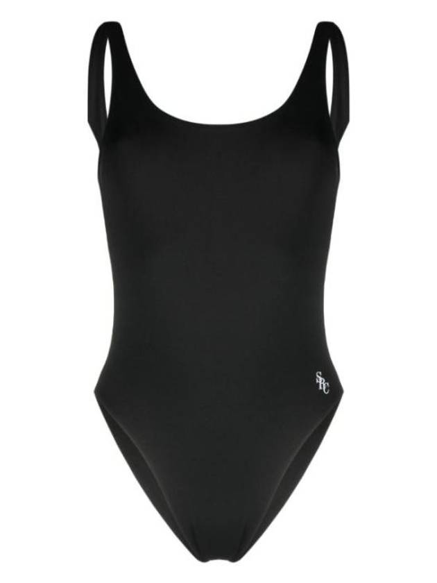 Carla SRC Logo Print One Piece Swimsuit Black - SPORTY & RICH - BALAAN 2