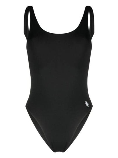 Carla SRC Logo Print One Piece Swimsuit Black - SPORTY & RICH - BALAAN 2