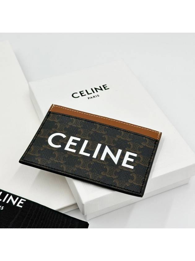 Triomphe Canvas Logo Card Wallet Tan - CELINE - BALAAN 9