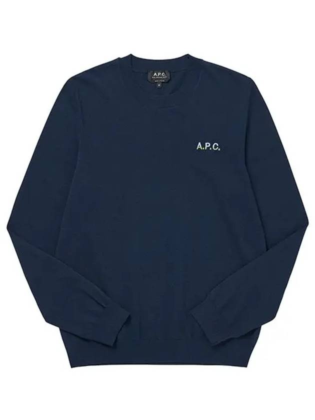 Embroidered Logo Knit Top Navy - A.P.C. - BALAAN 5