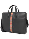 signature striped leather briefcase black - PAUL SMITH - BALAAN 3