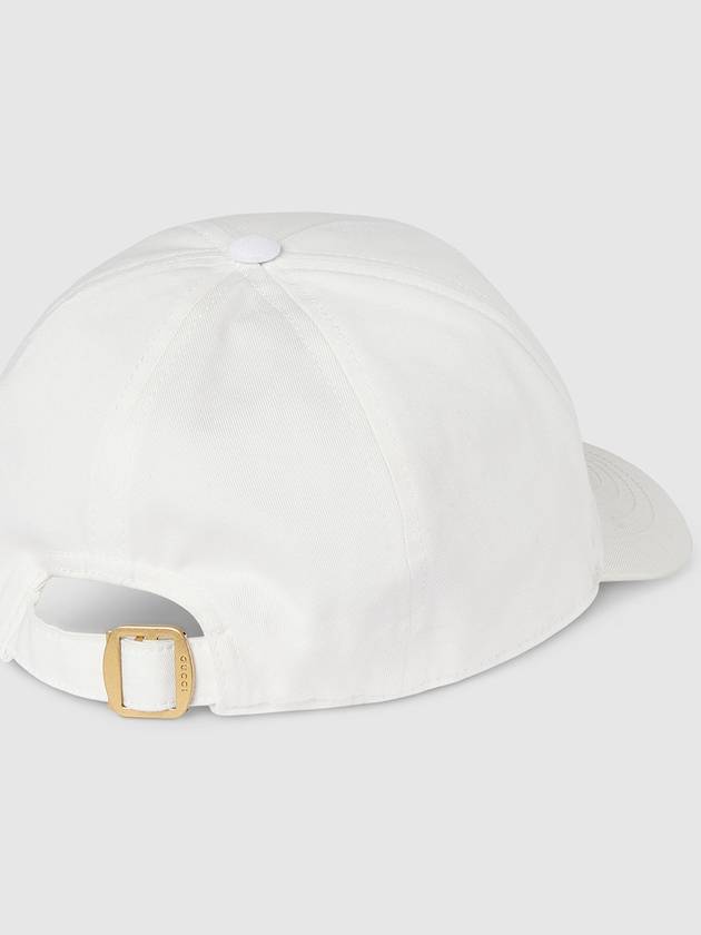 Embroidery Base Ball Cap White - GUCCI - BALAAN 6