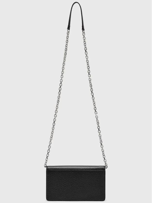 Logo Stitching Large Leather Chain Long Wallet Black - MAISON MARGIELA - BALAAN 5