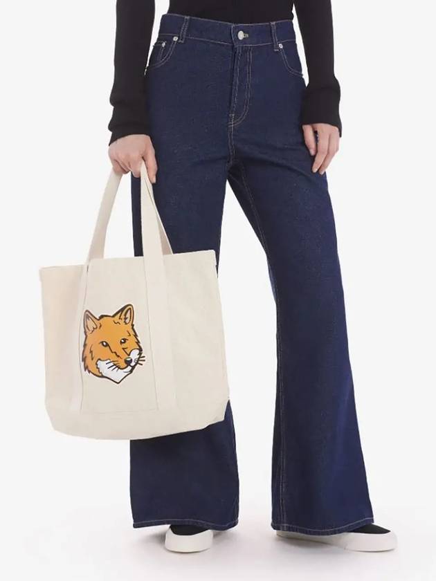 Fox Head Print Tote Bag Ecru - MAISON KITSUNE - BALAAN 5