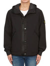 Soft Shell-R E.Dye Pure Insulation Technology Recycled Polyester Primaloft Hooded Jacket Black - STONE ISLAND - BALAAN 3