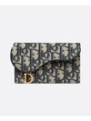 Oblique Jacquard Saddle Flap Compact Zipper Card Wallet Beige - DIOR - BALAAN 2