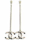 CC Drop Crystal Earrings Gold - CHANEL - BALAAN 1