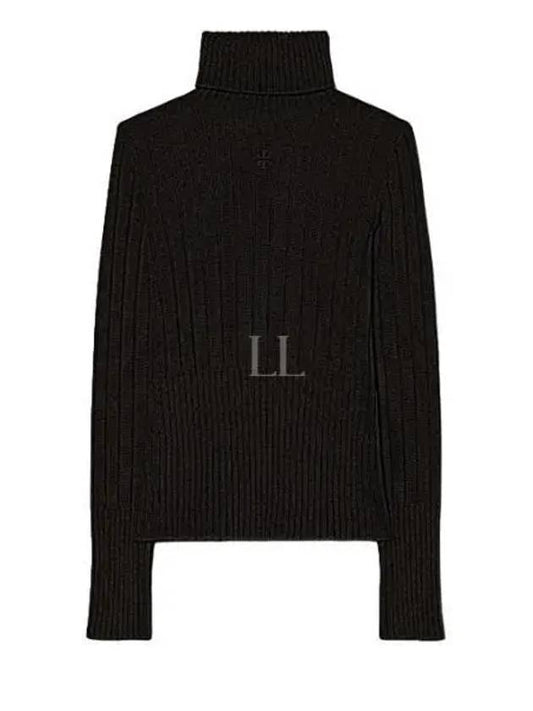 Ribbed Knit Turtleneck Black - TORY BURCH - BALAAN 2