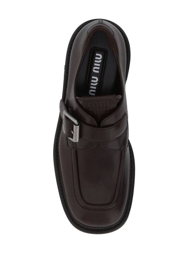 Leather Brogue Loafers Brown - MIU MIU - BALAAN 6