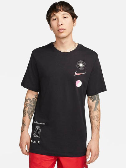 Men's Logo Graphic Print Short Sleeve T-Shirt Black - NIKE - BALAAN 2