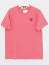 P1T2723 PINK Red Heart Short Sleeve T Shirt - COMME DES GARCONS - BALAAN 2