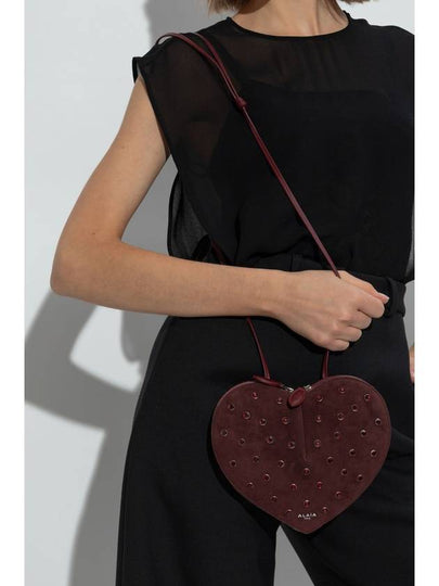 Alaïa Shoulder Bag Le Coeur, Women's, Burgundy - ALAIA - BALAAN 2