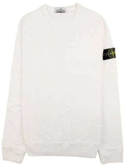 Garment Dyed Malfile Fleece Crewneck Sweatshirt White - STONE ISLAND - BALAAN 2