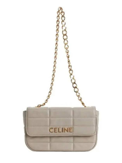 Monochrome Matelasse Chain Shoulder Bag Beige - CELINE - BALAAN 2