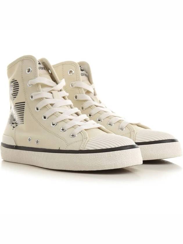 Women's Benkeenh High Top Sneakers Chalk - ISABEL MARANT - BALAAN 5