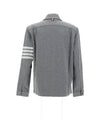 Double Face Cotton Knit 4 Bar Button Shirt Jacket Grey - THOM BROWNE - BALAAN 3