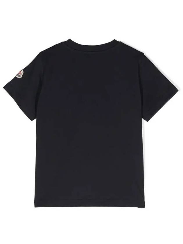 Moncler Kids 8 10 Logo Short Sleeve T Shirt Navy - MONCLER - BALAAN 3