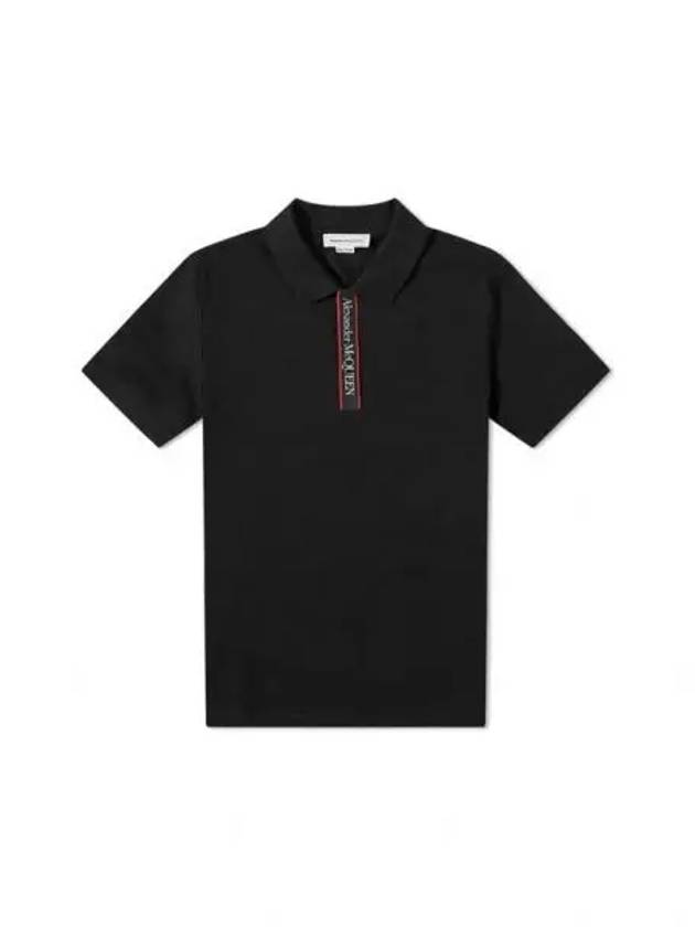 Logo Tape Polo Shirt Black - ALEXANDER MCQUEEN - BALAAN 2