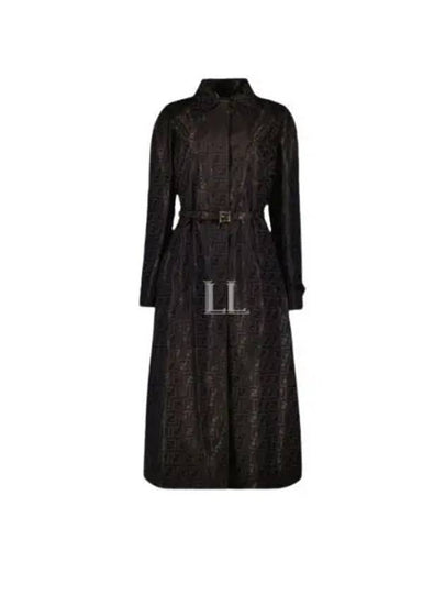 Cotton Blend Trench Coat Black - FENDI - BALAAN 2