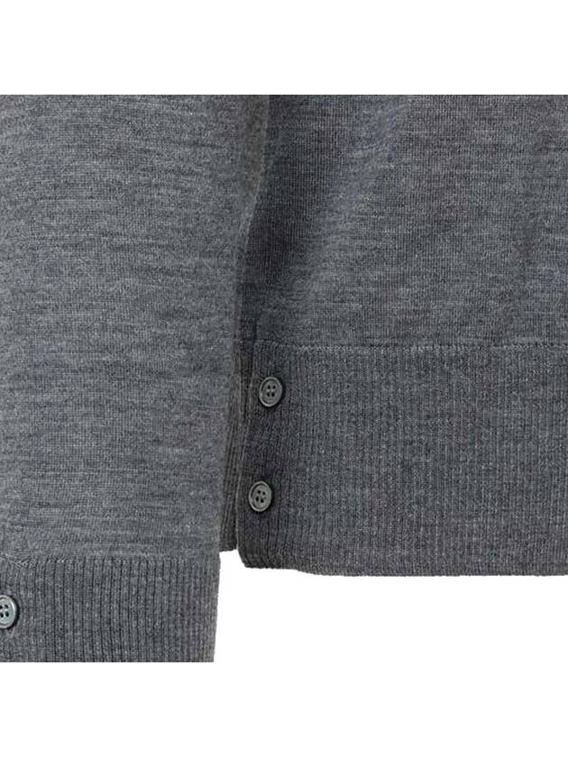 4 Bar Armband Classic Merino Wool Knit Top Medium Grey - THOM BROWNE - BALAAN 5