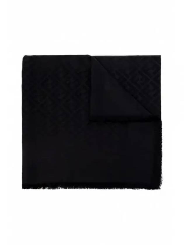 FF Organic Silk Wool Muffler Black - FENDI - BALAAN 2