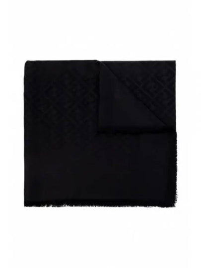 FF Organic Silk Wool Muffler Black - FENDI - BALAAN 2