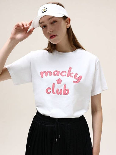 Logo Women Soft Short Sleeve T Shirt White Pink MCSS24HT1 3PK - MACKY - BALAAN 1